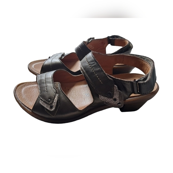 MEPHISTO MOBILS Air relax bronze leather sandals block heel strappy Made France - Picture 8 of 16